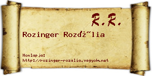 Rozinger Rozália névjegykártya